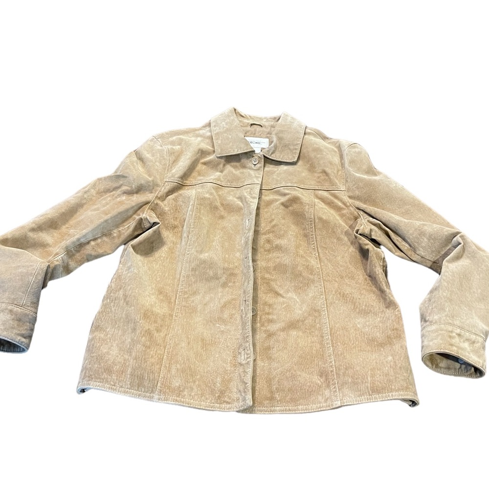 Vintage Cherokee Genuine Leather Suede Coat XL Tan